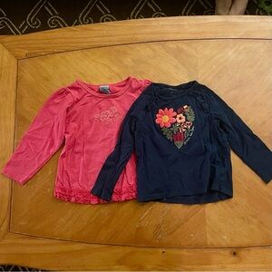 Pumpkin Patch Long Sleeve Tees - Pink and Navy